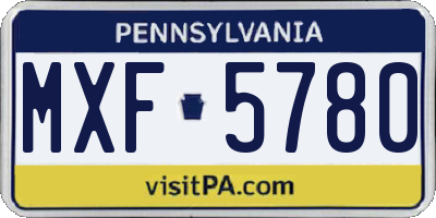 PA license plate MXF5780