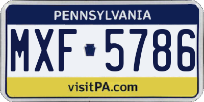 PA license plate MXF5786