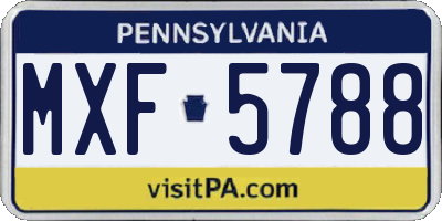 PA license plate MXF5788