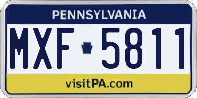 PA license plate MXF5811