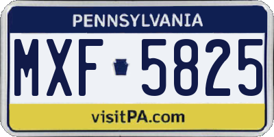 PA license plate MXF5825