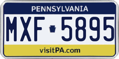 PA license plate MXF5895