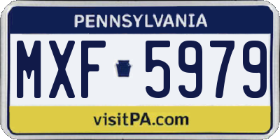 PA license plate MXF5979
