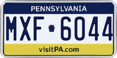 PA license plate MXF6044