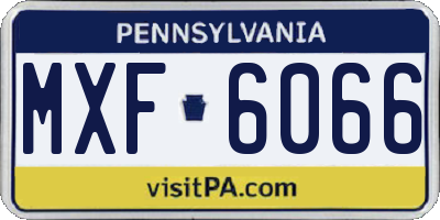 PA license plate MXF6066