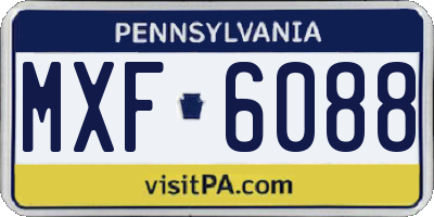 PA license plate MXF6088