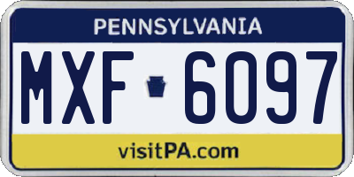 PA license plate MXF6097