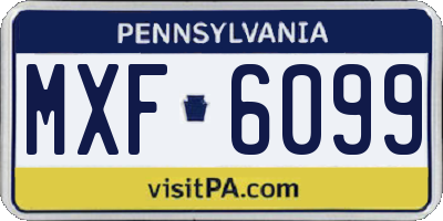 PA license plate MXF6099