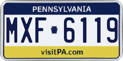 PA license plate MXF6119