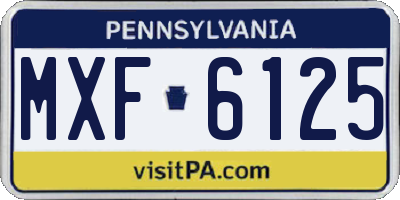 PA license plate MXF6125