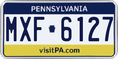 PA license plate MXF6127