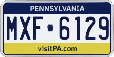 PA license plate MXF6129