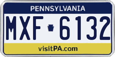 PA license plate MXF6132