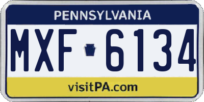 PA license plate MXF6134