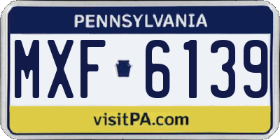 PA license plate MXF6139
