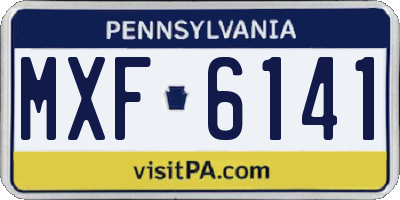 PA license plate MXF6141