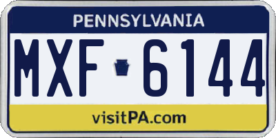 PA license plate MXF6144