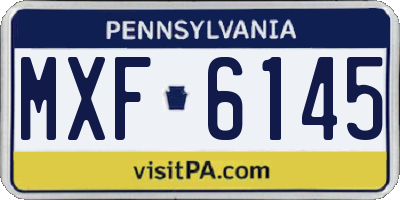 PA license plate MXF6145