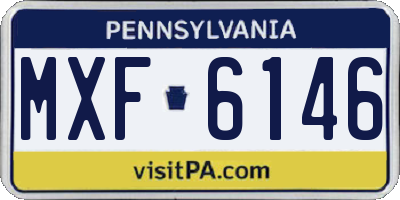 PA license plate MXF6146