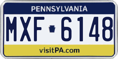 PA license plate MXF6148