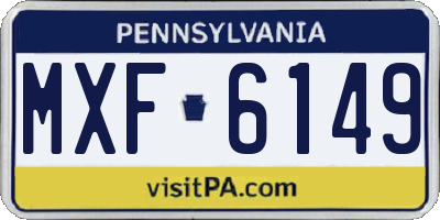 PA license plate MXF6149