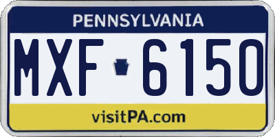PA license plate MXF6150