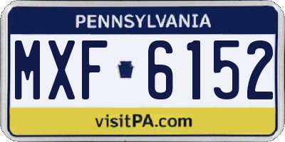 PA license plate MXF6152