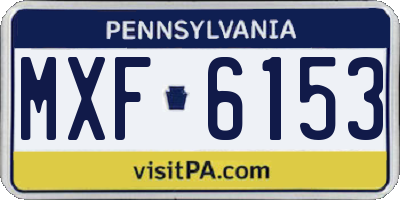 PA license plate MXF6153