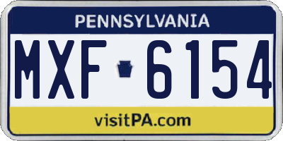 PA license plate MXF6154