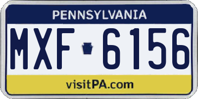 PA license plate MXF6156