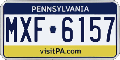 PA license plate MXF6157