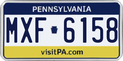 PA license plate MXF6158