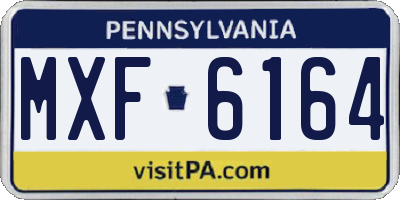 PA license plate MXF6164