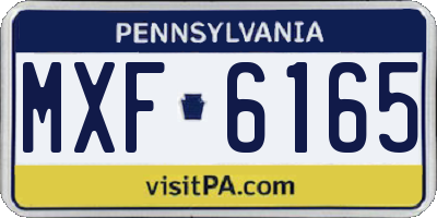 PA license plate MXF6165