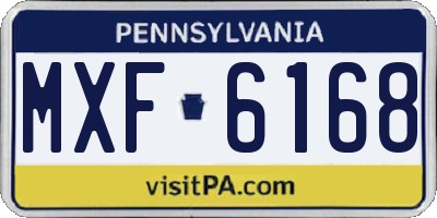 PA license plate MXF6168