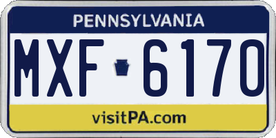 PA license plate MXF6170
