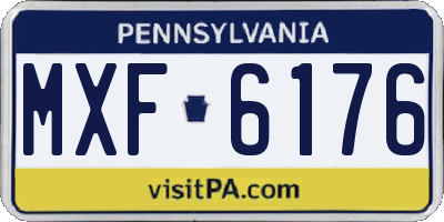 PA license plate MXF6176