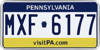 PA license plate MXF6177