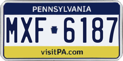 PA license plate MXF6187