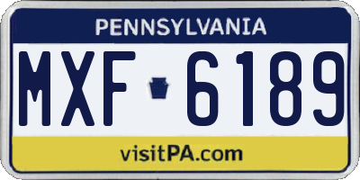 PA license plate MXF6189