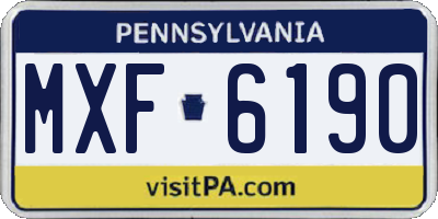 PA license plate MXF6190