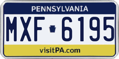 PA license plate MXF6195