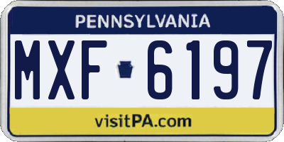PA license plate MXF6197