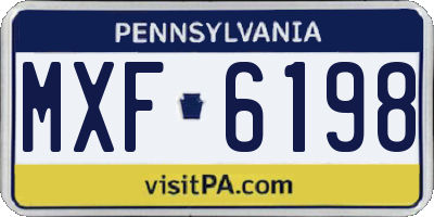 PA license plate MXF6198