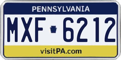 PA license plate MXF6212