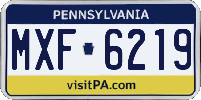PA license plate MXF6219