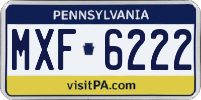 PA license plate MXF6222