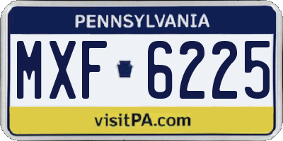 PA license plate MXF6225