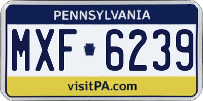 PA license plate MXF6239