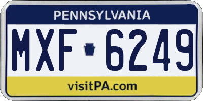PA license plate MXF6249